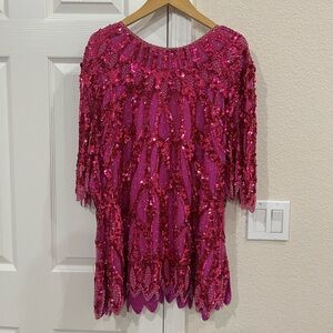 Vintage Pink Sequin Top